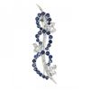 Image 1 : Fancy Vintage 18k Gold 6.05 ctw Diamond & Sapphire Wave Overlap Swirl Pin Brooch