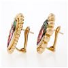 Image 4 : Sicis 18K Yellow Gold Micromosaic Strawberry w/ Yellow Sapphire Button Earrings