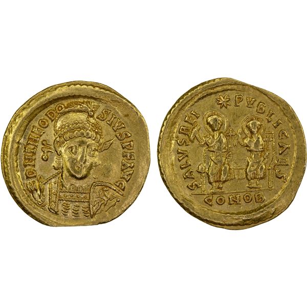 ROMAN EMPIRE: Theodosius II, 402-450 AD, AV solidus (4.34g), Constantinople, 425-429 AD, VF-XF