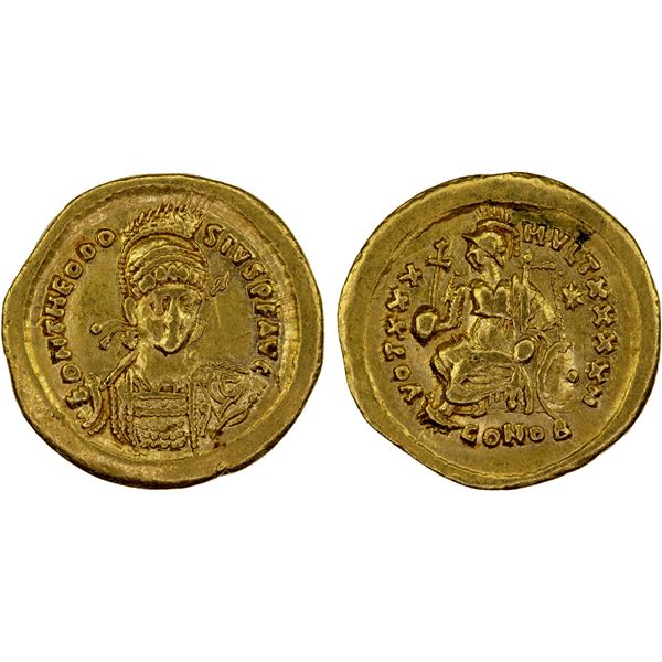 ROMAN EMPIRE: Theodosius II, 402-450 AD, AV solidus (4.39g), Constantinople, 430-440 AD, VF-XF