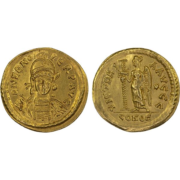 ROMAN EMPIRE: Zeno, 474-491 AD, AV solidus (4.35g), Thessalonica, 476-491 AD, XF