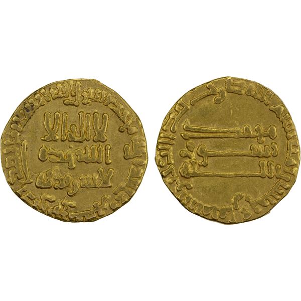 ABBASID: al-Mansur, 754-775, AV dinar (4.02g), NM, AH158, VF