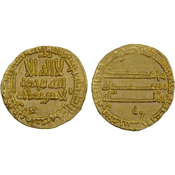 ABBASID: al-Rashid, 786-809, AV dinar (4.07g), NM (Madinat al-Salam), AH189, choice XF