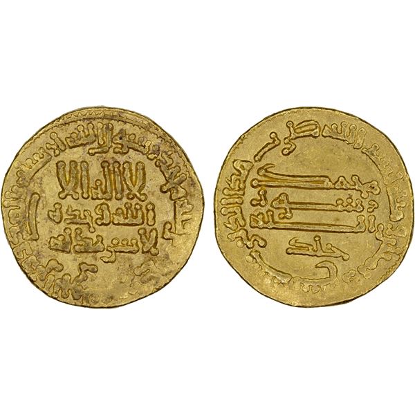 ABBASID: al-Rashid, 786-809, AV dinar (4.27g), NM (Egypt), AH187, VF