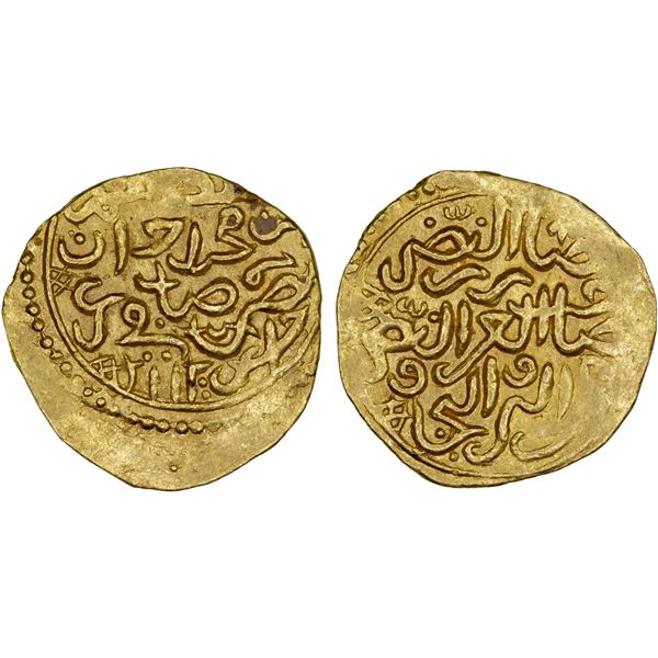 OTTOMAN EMPIRE: Ahmed I, 1603-1617, AV sultani (3.40g), Jaza'ir (Cezayir), AH"112" (for 1012), VF-XF