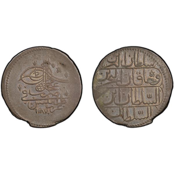 TRIPOLI: Abdul Hamid I, 1774-1789, AR piastre, Tarabalus Gharb, AH1187, PCGS AU55