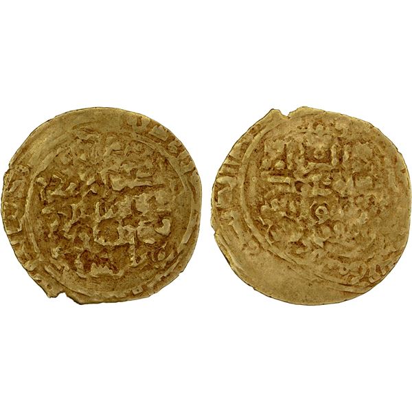 QARAKHANID: Mas'ud b. Hasan, 1161-1171, AV dinar (2.82g), NM/MM, DM, crude Fine