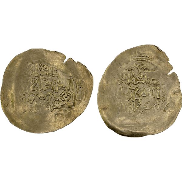 GREAT MONGOLS: Anonymous, ca. 1220s-1240s, AV broad dinar (4.06g) (Astarabad), ND, VF