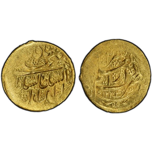 QAJAR: Fath 'Ali Shah, 1797-1834, AV toman (4.62g), Shiraz, AH1233, PCGS MS63