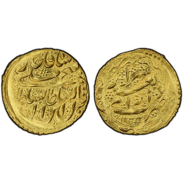 QAJAR: Fath 'Ali Shah, 1797-1834, AV toman (4.60g), Shiraz, AH1233, PCGS MS63