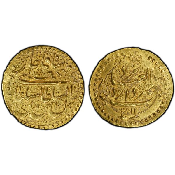 QAJAR: Fath 'Ali Shah, 1797-1834, AV toman (4.61g), Yazd, AH1233, PCGS MS63