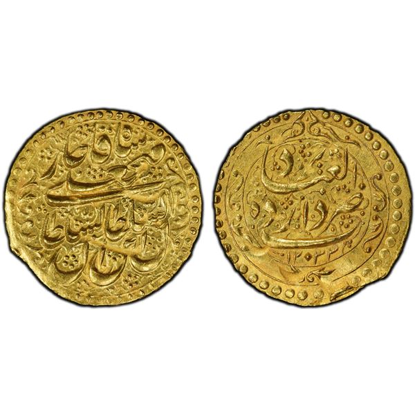 QAJAR: Fath 'Ali Shah, 1797-1834, AV toman (4.60g), Yazd, AH1233, PCGS MS63