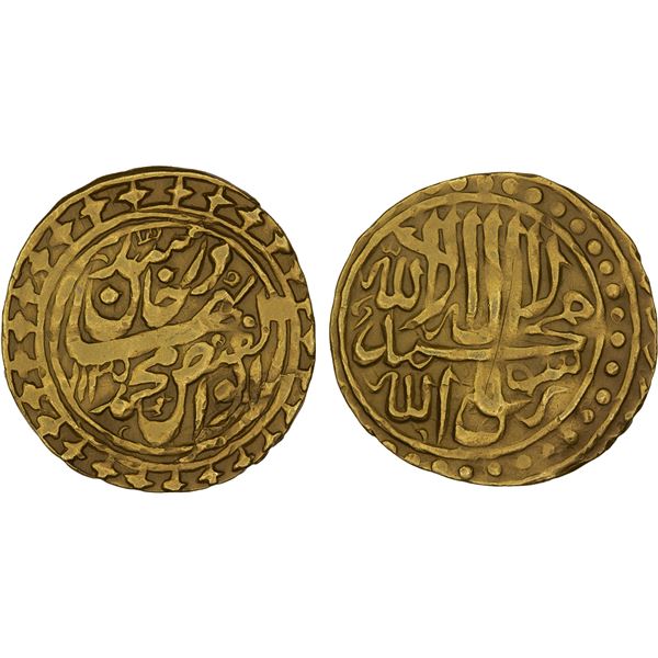 JANID: Abu'l-Fayz Khan, 1705-1747, AV tilla (4.66g), NM, AH1135, VF