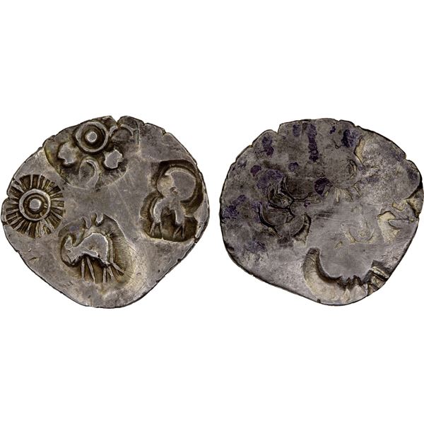 BENGAL: Punchmarked, ca. 380-350 BC, AR 1/2 karshapana (1.92g), XF