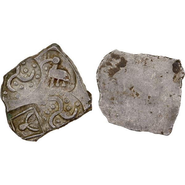 UPPER TAPTI RIVER: Punchmarked, 4th century BC, AR 1/2 karshapana (1.69g), choice AU