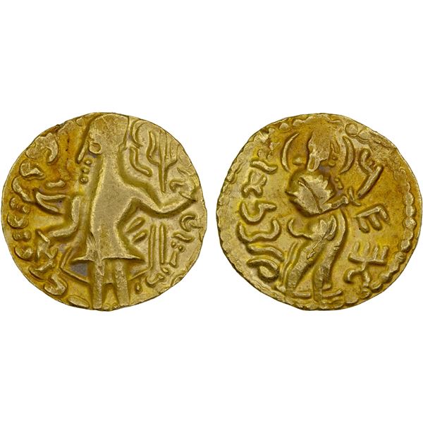 POST-KUSHAN: Uncertain ruler, ca. 3rd/4th century, AV dinar (6.58g), XF-AU