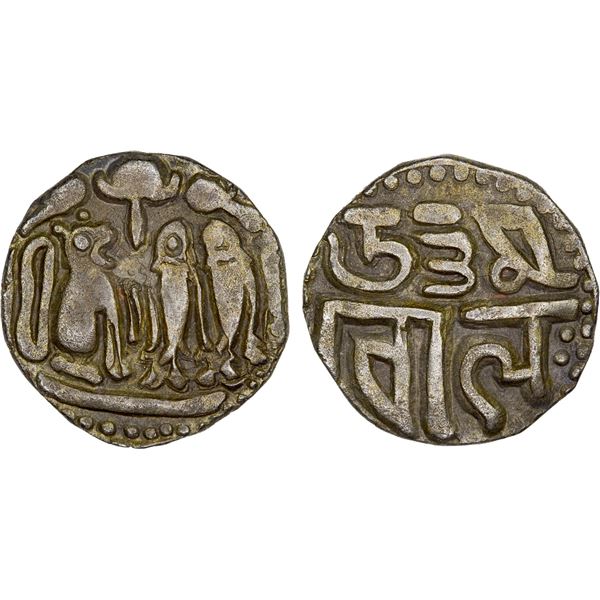 CHOLAS OF TANJORE: Uttama Chola, 973-985, AR kahavanu (4.23g), XF