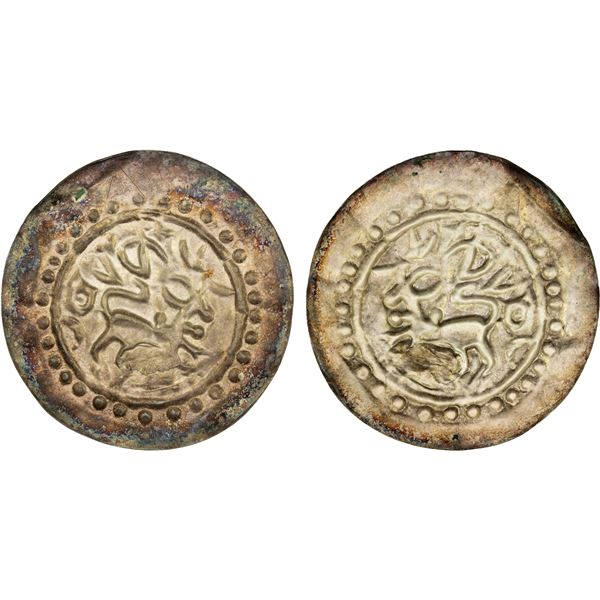 HARIKELA: Anonymous, c. 10th/11th century, AR 30 ratti bracteate (3.36g), choice XF