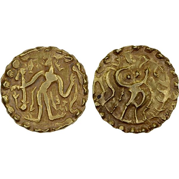 SAMATATA: Sri Kumara, Rata dynasty, ca. 620-650, AV dinar (5.69g), XF