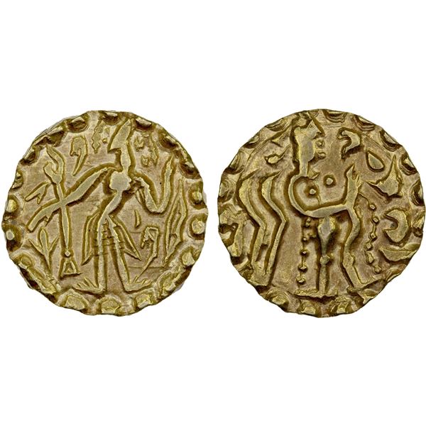 SAMATATA: Sridharana, Rata dynasty, ca. 664-675, AV dinar (5.64g), XF