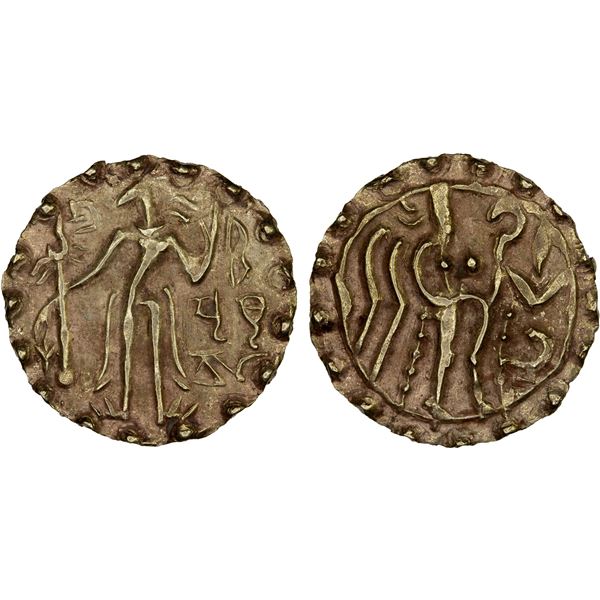 SAMATATA: Prithubhata, Khadga dynasty, ca. 695-700, AV dinar (5.65g), XF
