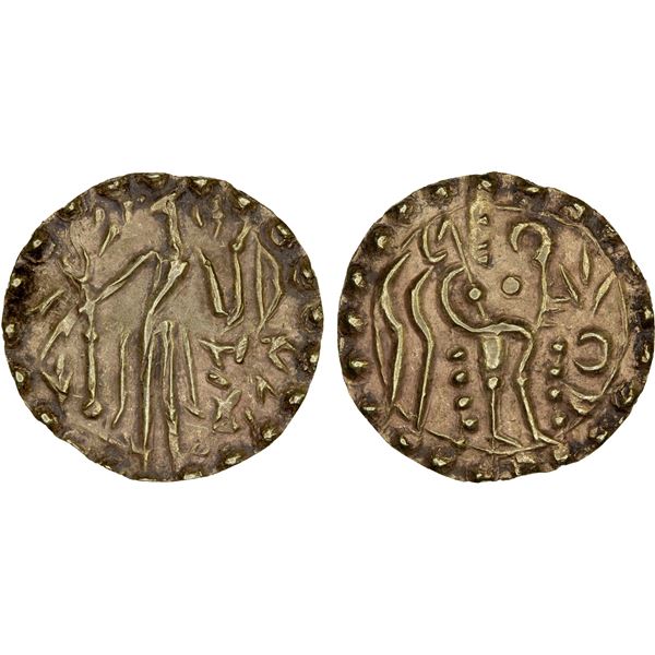 SAMATATA: Prithubhata, Khadga dynasty, ca. 695-700, AV dinar (5.73g), XF