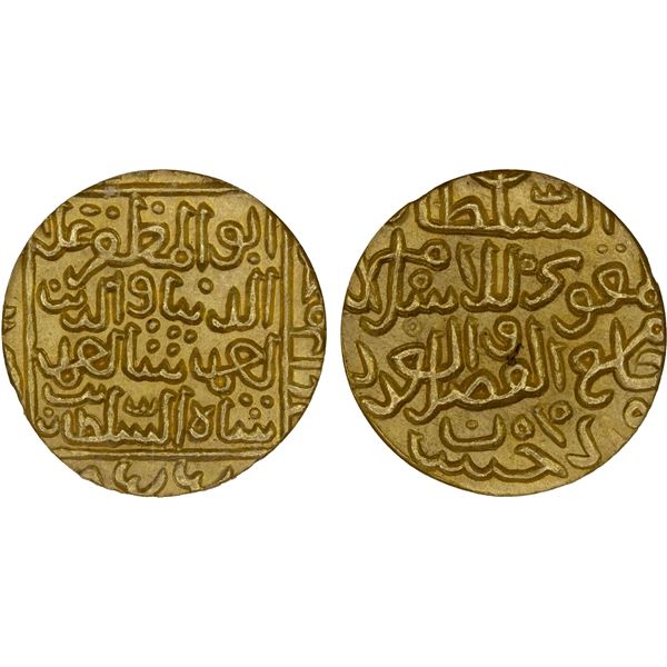 KULBARGA (BAHMANID): 'Ali al-Din Ahmad II, 1435-1457, AV tanka, Muhammadabad, AH855, NGC MS64