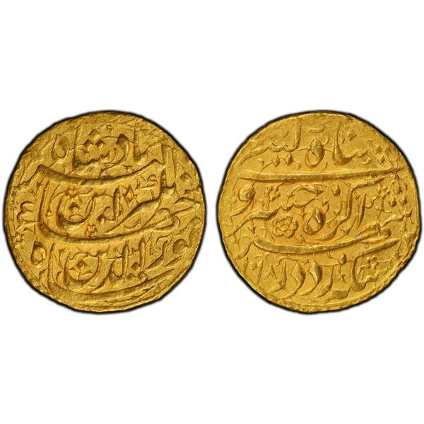 MUGHAL: Jahangir, 1605-1628, AV heavy mohur (13.64g), Agra, AH1018 year 4, PCGS MS63