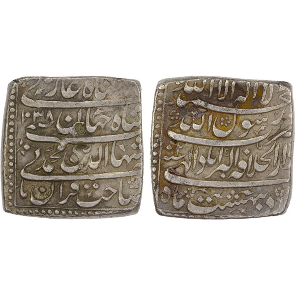 MUGHAL: Shah Jahan I, 1628-1658, AR square rupee (11.39g), Akbarabad, year 2, VF
