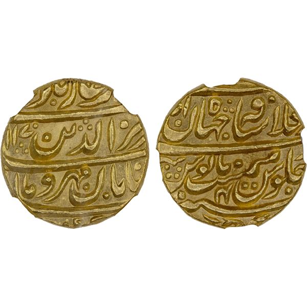 MUGHAL: Alamgir II, 1754-1759, AV mohur (10.87g), Shahjahanabad, AH1170 year 4, NGC MS64