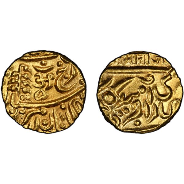 JODHPUR: Umaid Singh, 1918-1947, AV mohur (10.95g), Jodhpur, ND, PCGS MS64