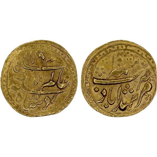 BENGAL PRESIDENCY: AV 1/16 mohur (0.77g), "Murshidabad", AH1183 year 10, AU