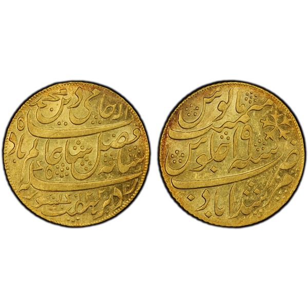 BENGAL PRESIDENCY: AV mohur, Murshidabad, AH1202 year 19, PCGS UNC details