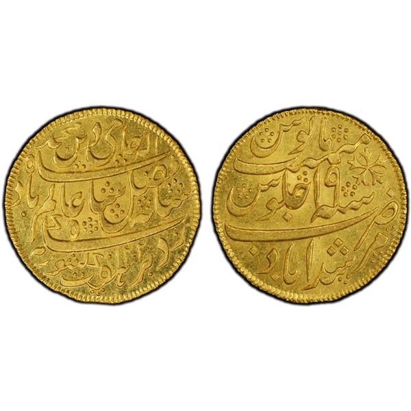 BENGAL PRESIDENCY: AV 1/2 mohur, Murshidabad, AH1202 year 19, PCGS MS64