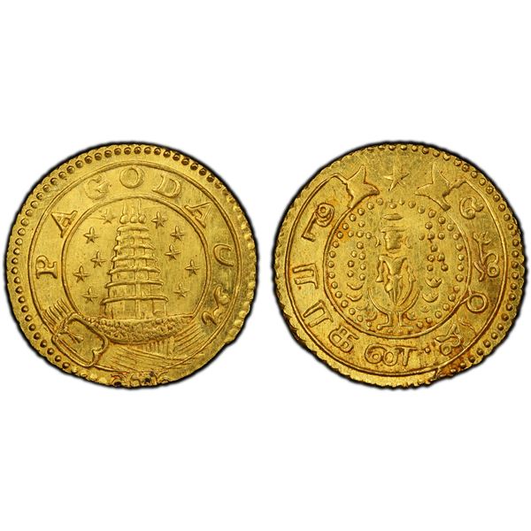 MADRAS PRESIDENCY: AV pagoda, ND (1808-15), PCGS MS63