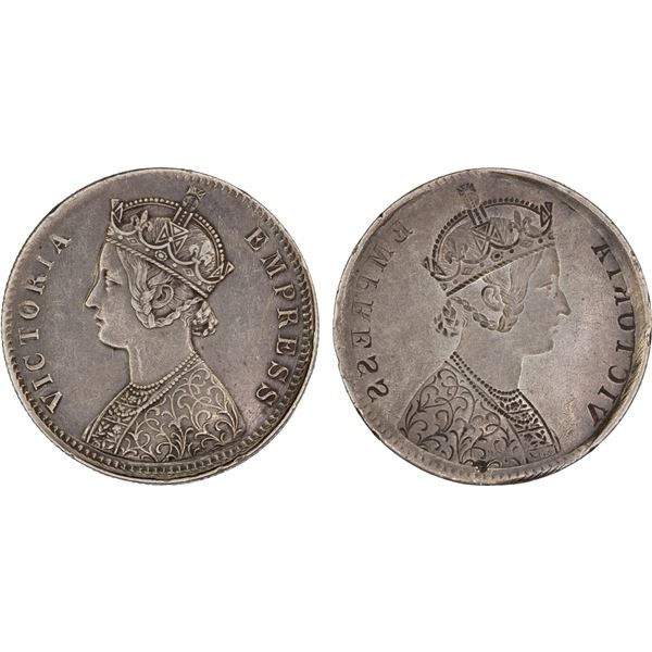 BRITISH INDIA: Victoria, Empress, 1876-1901, AR rupee, DM (1876-1901), Choice VF