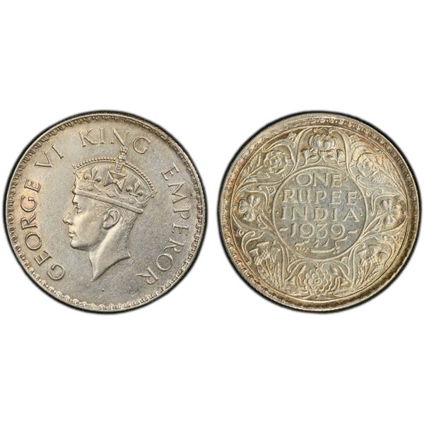 BRITISH INDIA: George VI, 1936-1947, AR rupee, 1939(b), PCGS AU details