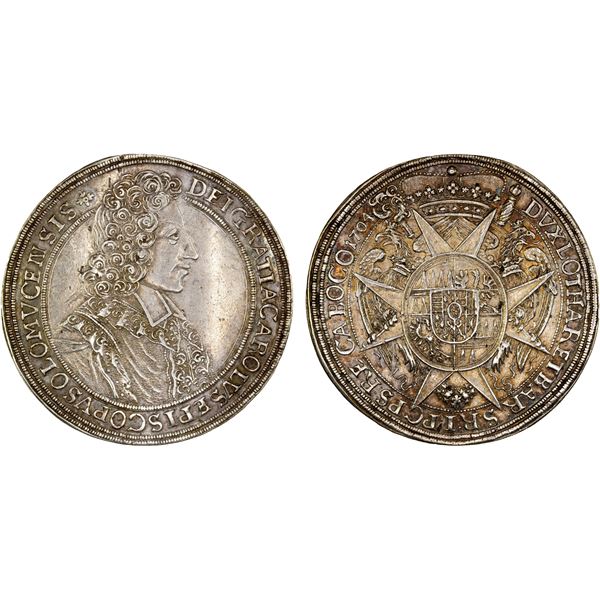 OLMÜTZ: Karl III Josef Herzog von Lothringen, 1695-1711, AR thaler, Kremsier, 1704, XF