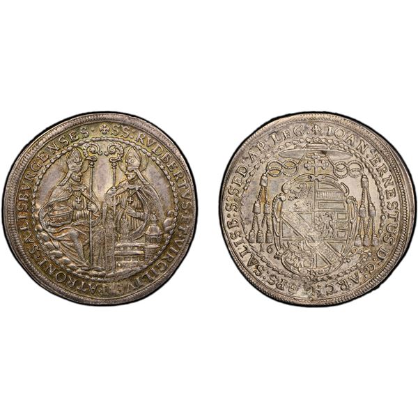SALZBURG: Johann Ernst von Thun, 1687-1709, AR 1/2 thaler (1/2 guldiner), 1694, PCGS MS62