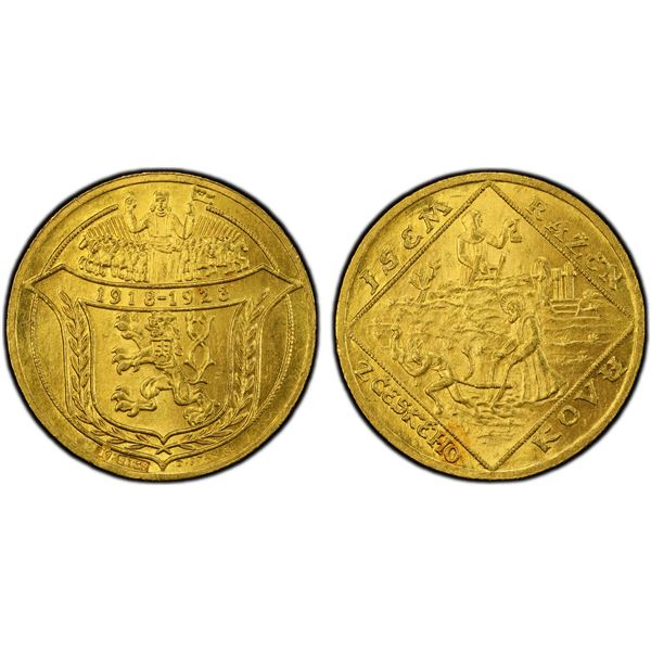 CZECHOSLOVAKIA: Republic, AV 2 dukáty, 1928, PCGS MS64