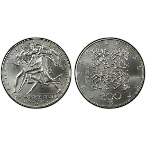 CZECH REPUBLIC: AR 200 korun, 1997, PCGS Specimen 69