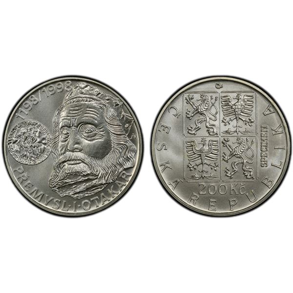 CZECH REPUBLIC: AR 200 korun, 1998, PCGS Specimen 69