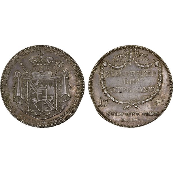 BAMBERG: Franz Ludwig von Erthal, 1779-1795, AR thaler, 1795, VF