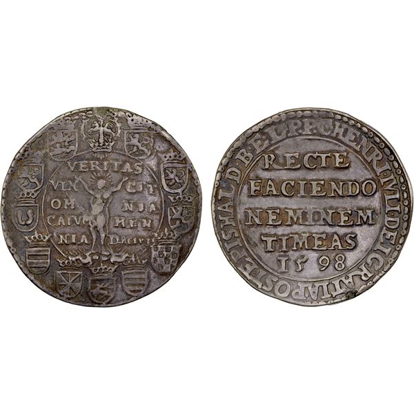 BRUNSWICK-WOLFENBÜTTEL: Henry Julius, 1589-1613, AR thaler (28.91g), 1598, VF
