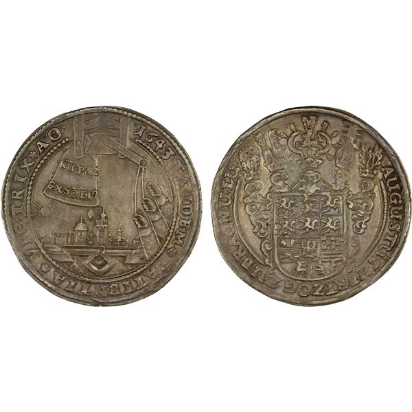 BRUNSWICK-WOLFENBÜTTEL: August "the Younger", 1635-1666, AR thaler (28.73g), 1643, VF