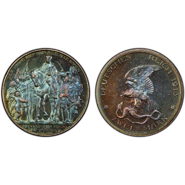 PRUSSIA: Wilhelm II, 1888-1918, AR 2 mark, 1906-A, PCGS Proof 62