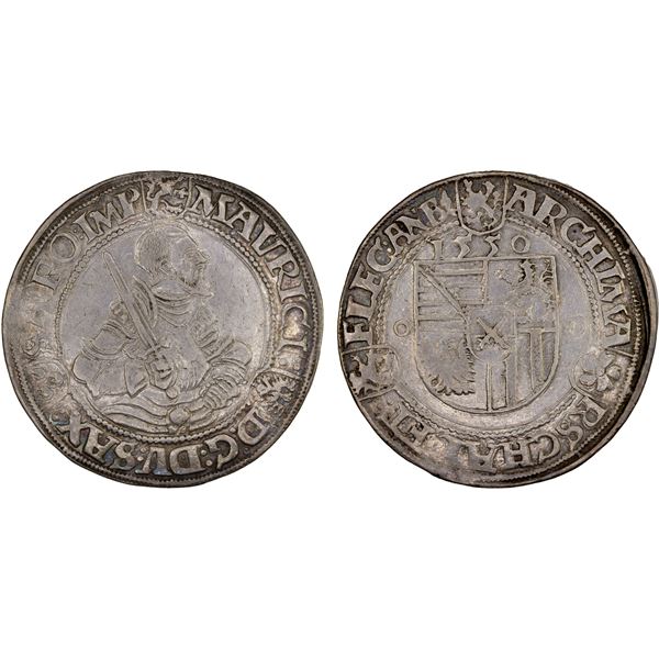SAXONY: Moritz, 1541-1553, AR thaler (28.85g), 1550, VF