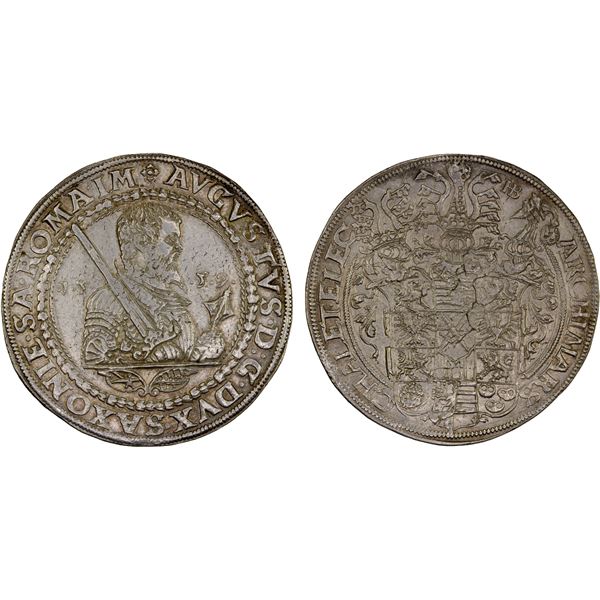 SAXONY: August, 1553-1586, AR thaler (28.91g), 1559, XF-AU