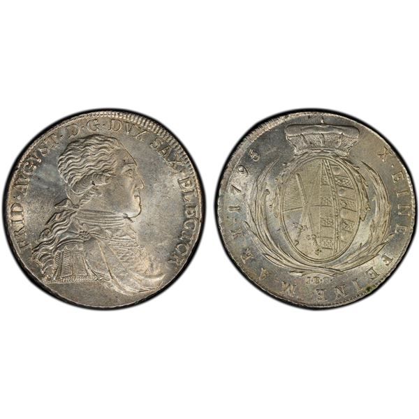 SAXONY: Friedrich August III, 1763-1806, AR thaler, Dresden, 1795, PCGS MS63
