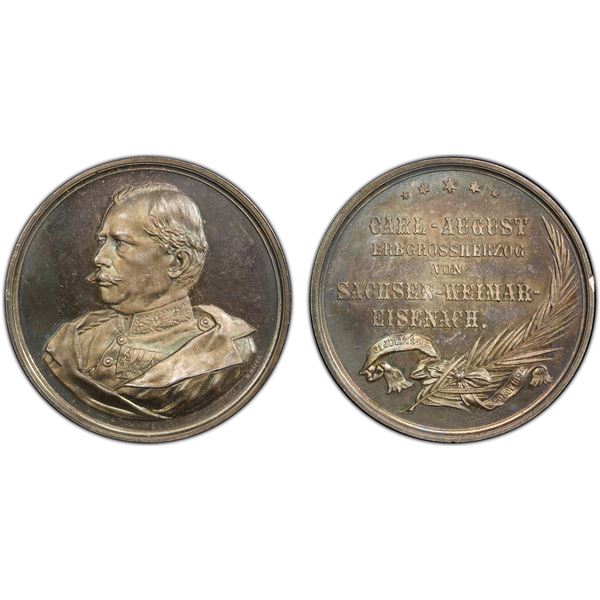 SAXE-WEIMAR-EISENACH: Karl Alexander, 1853-1901, AR medal, 1894, PCGS Specimen 63